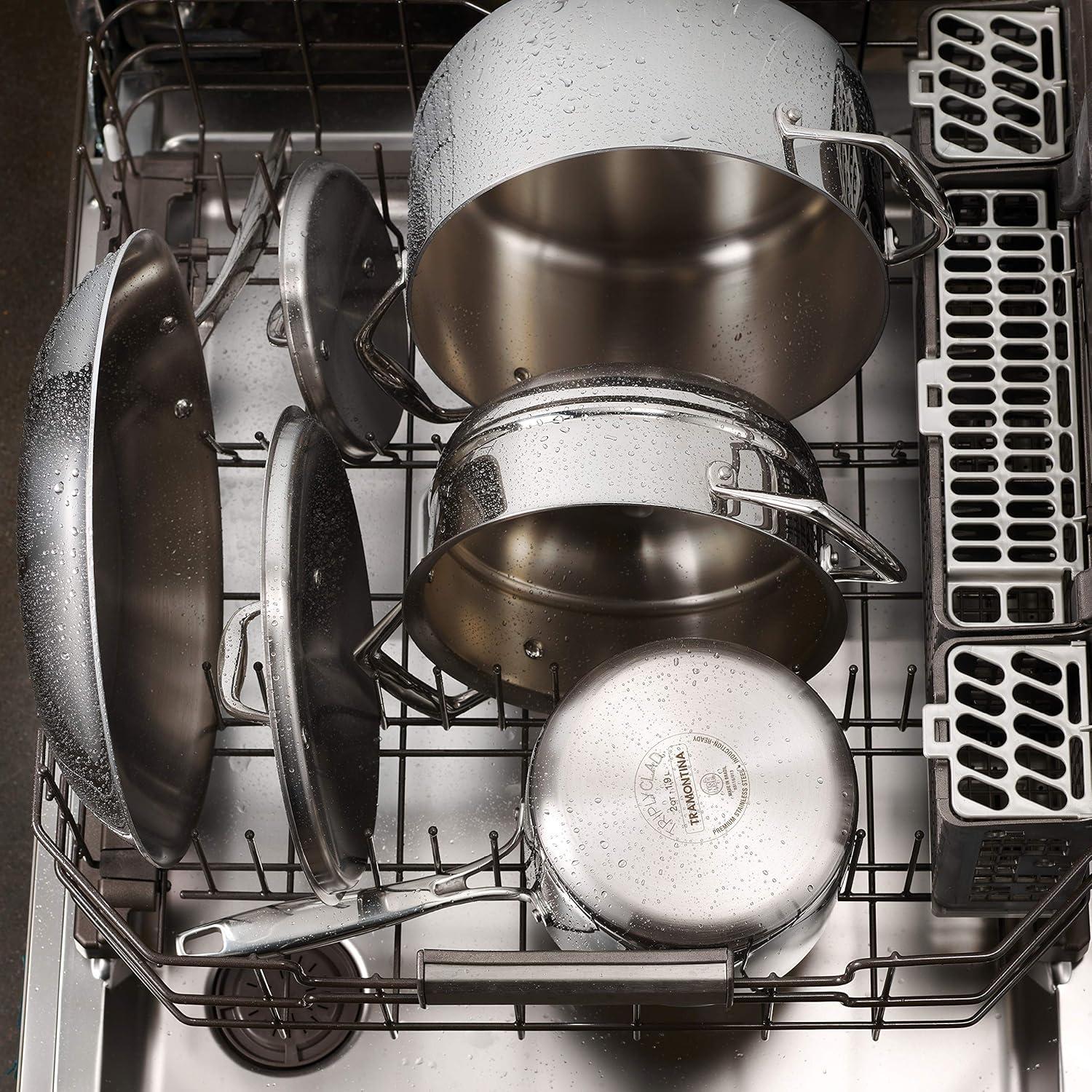 image:imageTramontina Signature TriPly Clad Stainless Steel 3Quart Saute Pan with Lid InductionReady Cooking Pan DishwasherSafe NSFCertified Made in BrazilSAUCE PAN