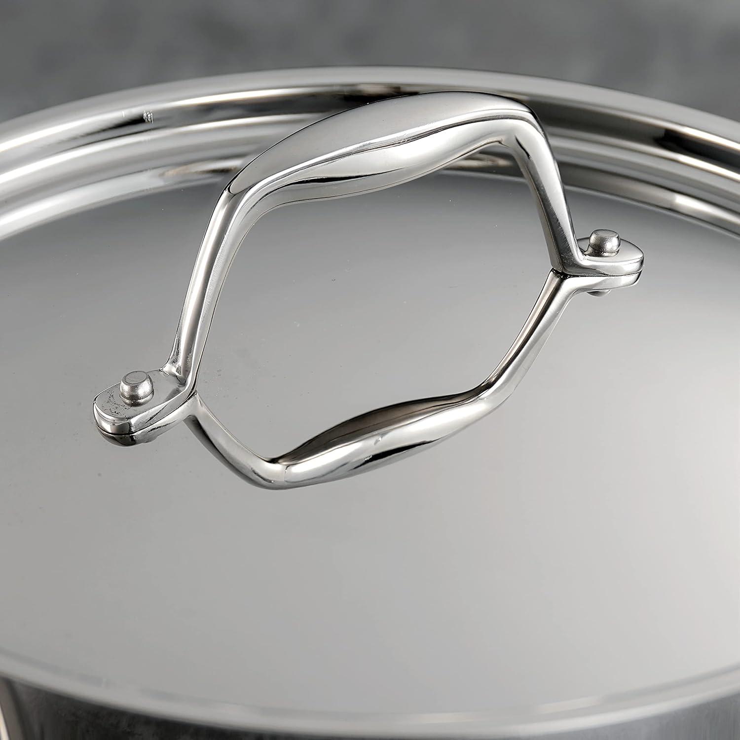 image:imageTramontina Signature TriPly Clad Stainless Steel 3Quart Saute Pan with Lid InductionReady Cooking Pan DishwasherSafe NSFCertified Made in BrazilSAUCE PAN