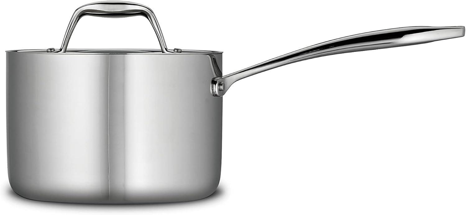 image:imageTramontina Signature TriPly Clad Stainless Steel 3Quart Saute Pan with Lid InductionReady Cooking Pan DishwasherSafe NSFCertified Made in BrazilSAUCE PAN