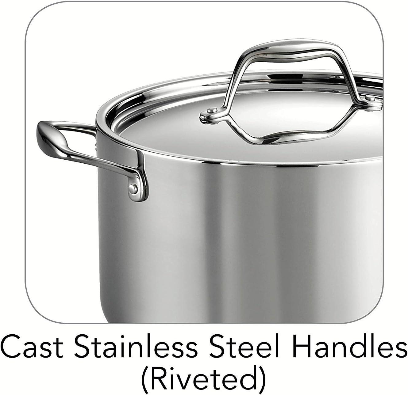 image:imageTramontina Signature TriPly Clad Stainless Steel 3Quart Saute Pan with Lid InductionReady Cooking Pan DishwasherSafe NSFCertified Made in BrazilSAUCE PAN