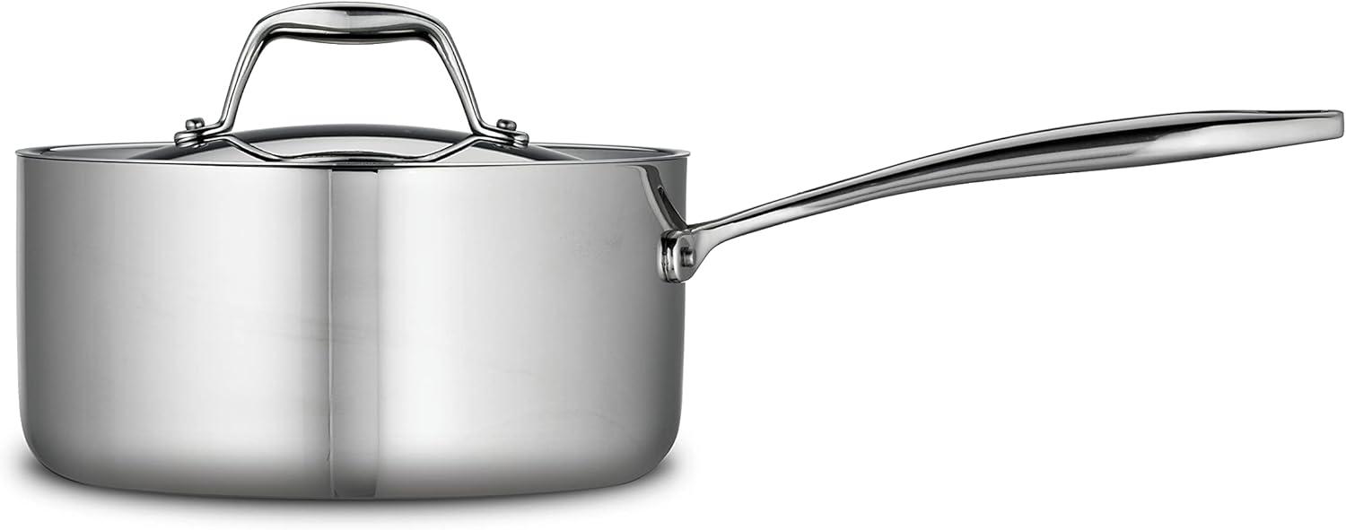 image:imageTramontina Signature TriPly Clad Stainless Steel 3Quart Saute Pan with Lid InductionReady Cooking Pan DishwasherSafe NSFCertified Made in BrazilSAUCE PAN