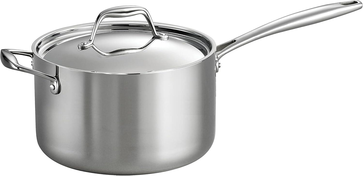 image:imageTramontina Signature TriPly Clad Stainless Steel 3Quart Saute Pan with Lid InductionReady Cooking Pan DishwasherSafe NSFCertified Made in BrazilSAUCE PAN