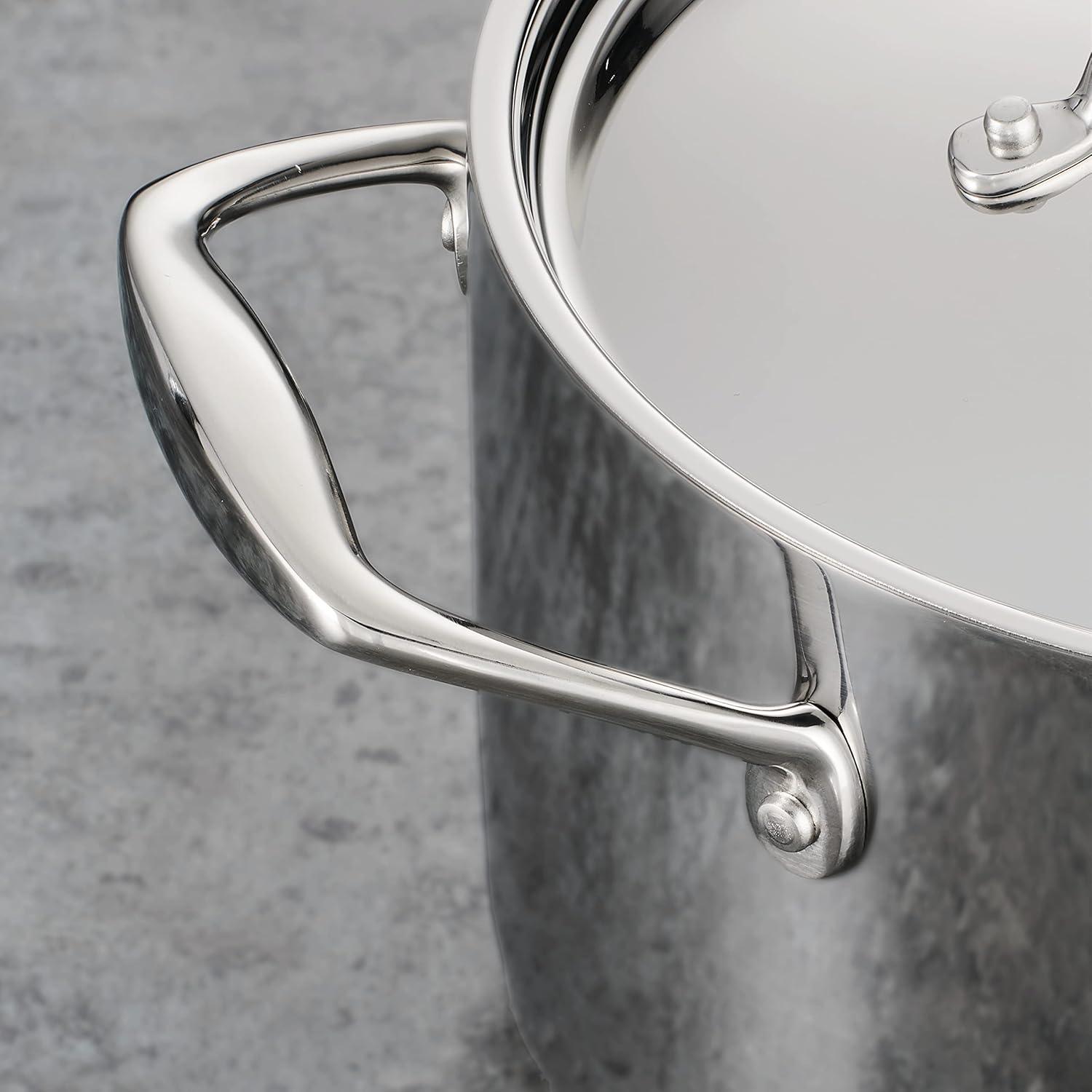 image:imageTramontina Signature TriPly Clad Stainless Steel 3Quart Saute Pan with Lid InductionReady Cooking Pan DishwasherSafe NSFCertified Made in BrazilSAUCE PAN