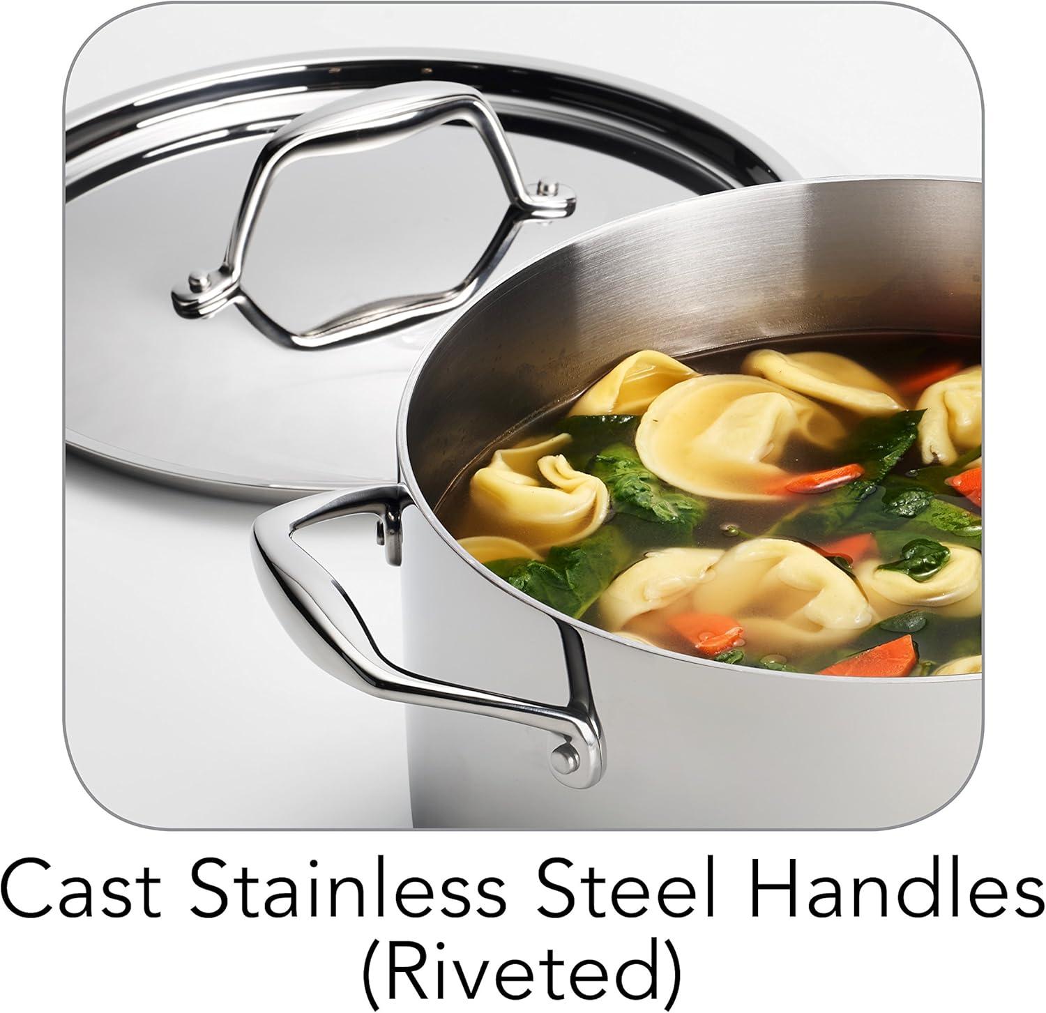 image:imageTramontina Signature TriPly Clad Stainless Steel 3Quart Saute Pan with Lid InductionReady Cooking Pan DishwasherSafe NSFCertified Made in BrazilSAUCE PAN