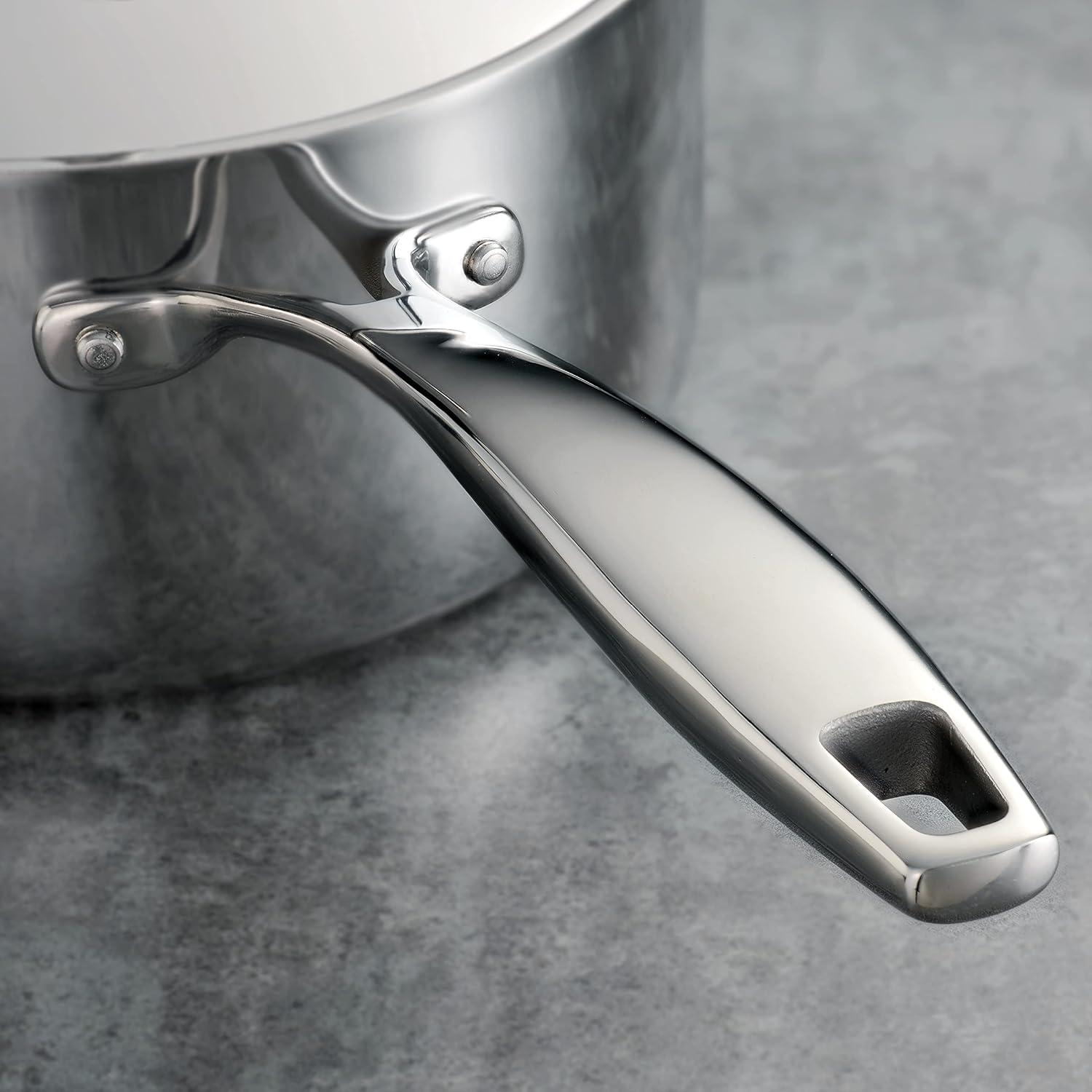 image:imageTramontina Signature TriPly Clad Stainless Steel 3Quart Saute Pan with Lid InductionReady Cooking Pan DishwasherSafe NSFCertified Made in BrazilSAUCE PAN