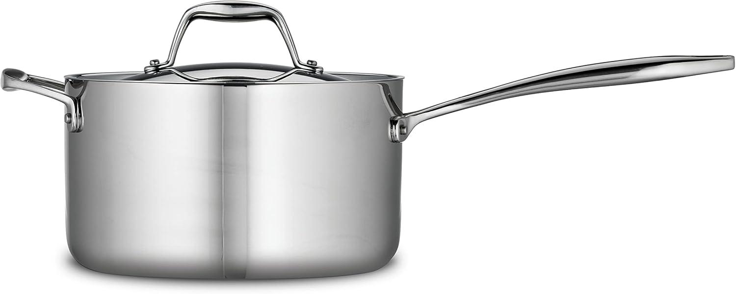 image:imageTramontina Signature TriPly Clad Stainless Steel 3Quart Saute Pan with Lid InductionReady Cooking Pan DishwasherSafe NSFCertified Made in BrazilSAUCE PAN