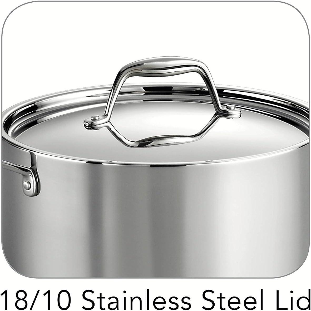 image:imageTramontina Signature TriPly Clad Stainless Steel 3Quart Saute Pan with Lid InductionReady Cooking Pan DishwasherSafe NSFCertified Made in BrazilSAUCE PAN