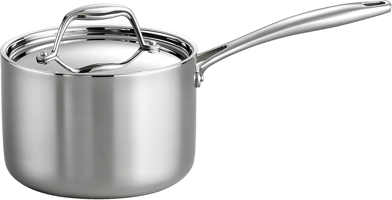 image:imageTramontina Signature TriPly Clad Stainless Steel 3Quart Saute Pan with Lid InductionReady Cooking Pan DishwasherSafe NSFCertified Made in BrazilSAUCE PAN
