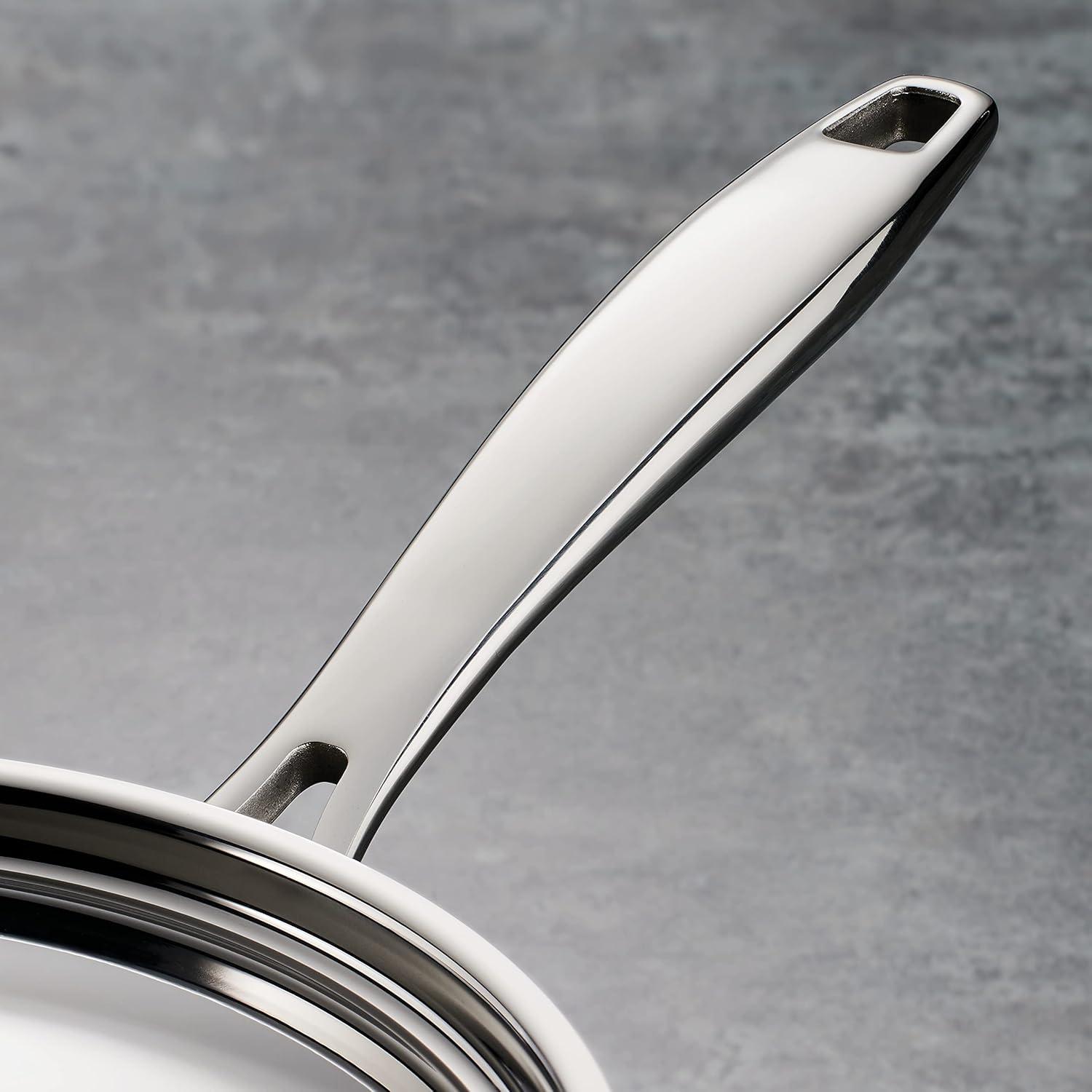 image:imageTramontina Signature TriPly Clad Stainless Steel 3Quart Saute Pan with Lid InductionReady Cooking Pan DishwasherSafe NSFCertified Made in BrazilSAUCE PAN