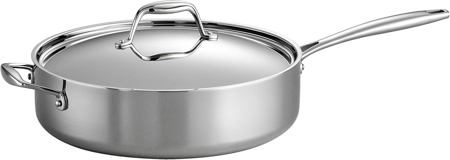 image:imageTramontina Signature TriPly Clad Stainless Steel 3Quart Saute Pan with Lid InductionReady Cooking Pan DishwasherSafe NSFCertified Made in BrazilSAUTE PAN