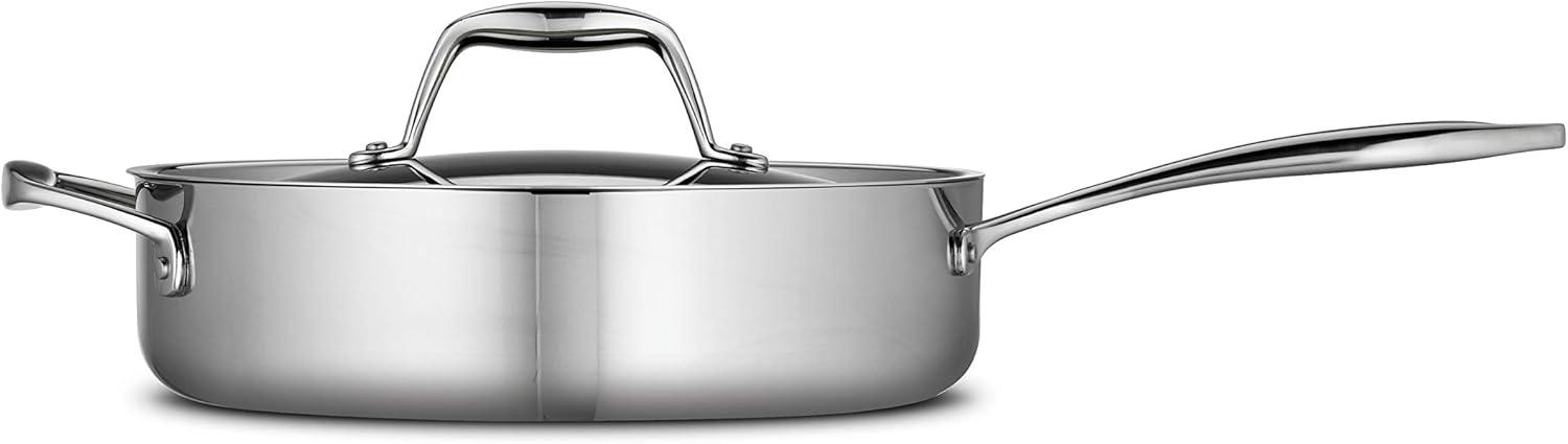 image:imageTramontina Signature TriPly Clad Stainless Steel 3Quart Saute Pan with Lid InductionReady Cooking Pan DishwasherSafe NSFCertified Made in BrazilSAUTE PAN