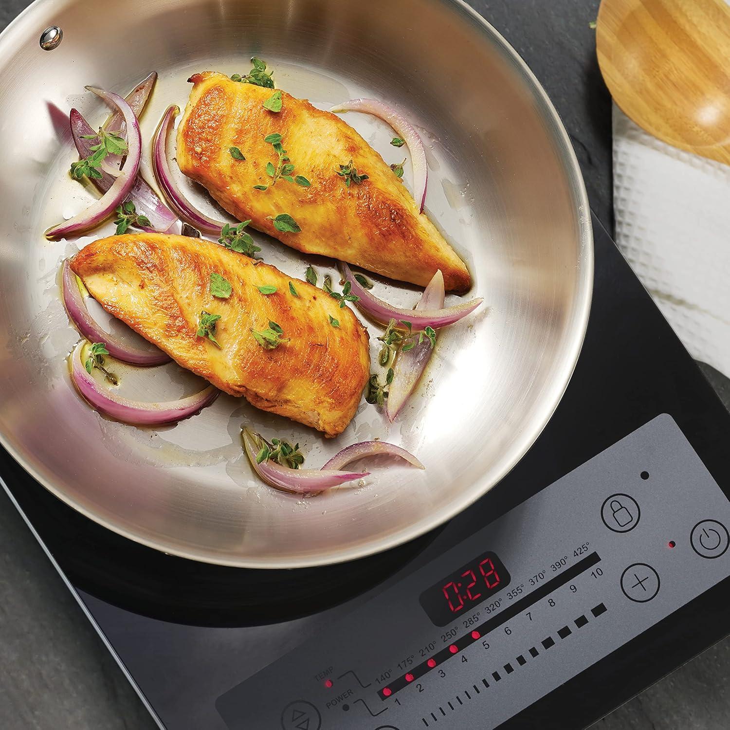image:imageTramontina Signature TriPly Clad Stainless Steel 3Quart Saute Pan with Lid InductionReady Cooking Pan DishwasherSafe NSFCertified Made in BrazilSTOCK POT