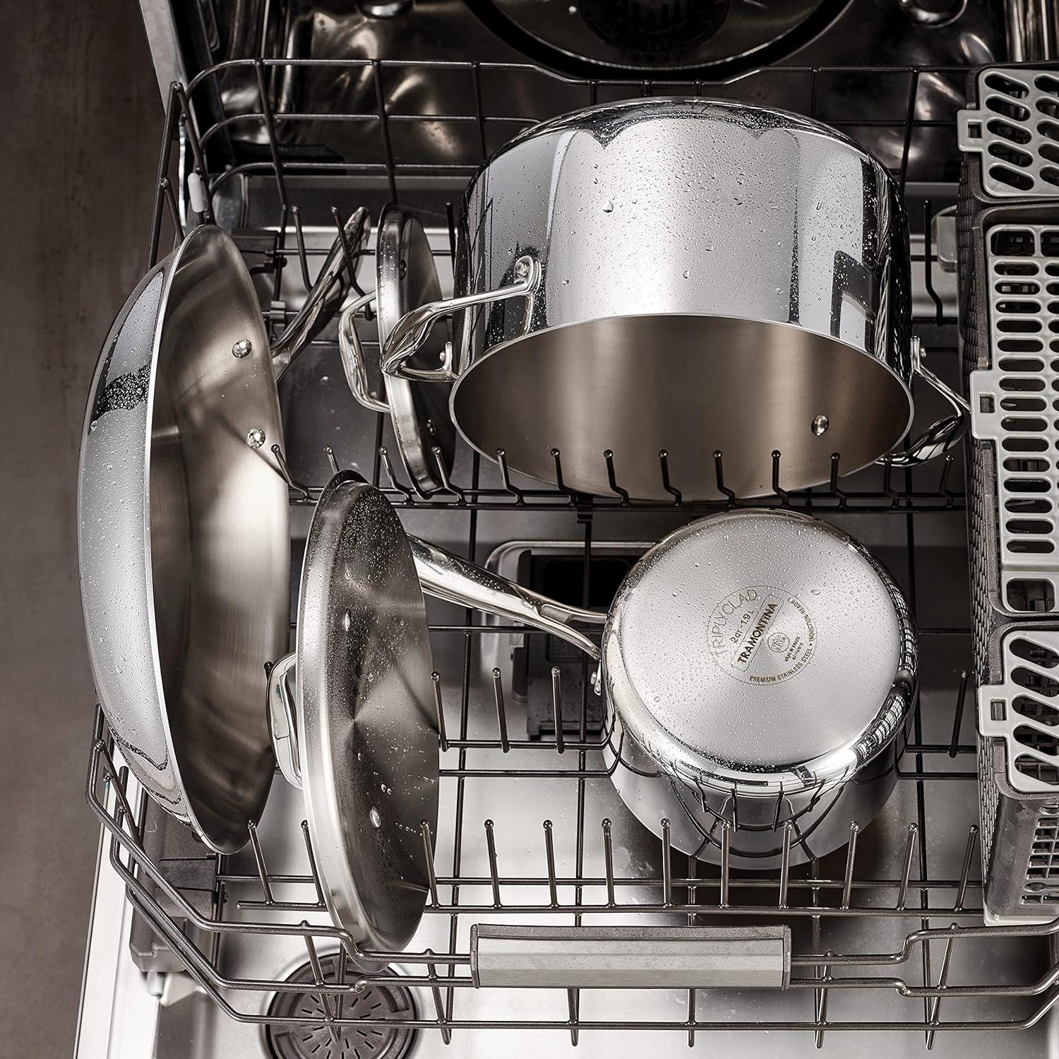 image:imageTramontina Signature TriPly Clad Stainless Steel 3Quart Saute Pan with Lid InductionReady Cooking Pan DishwasherSafe NSFCertified Made in BrazilSTOCK POT