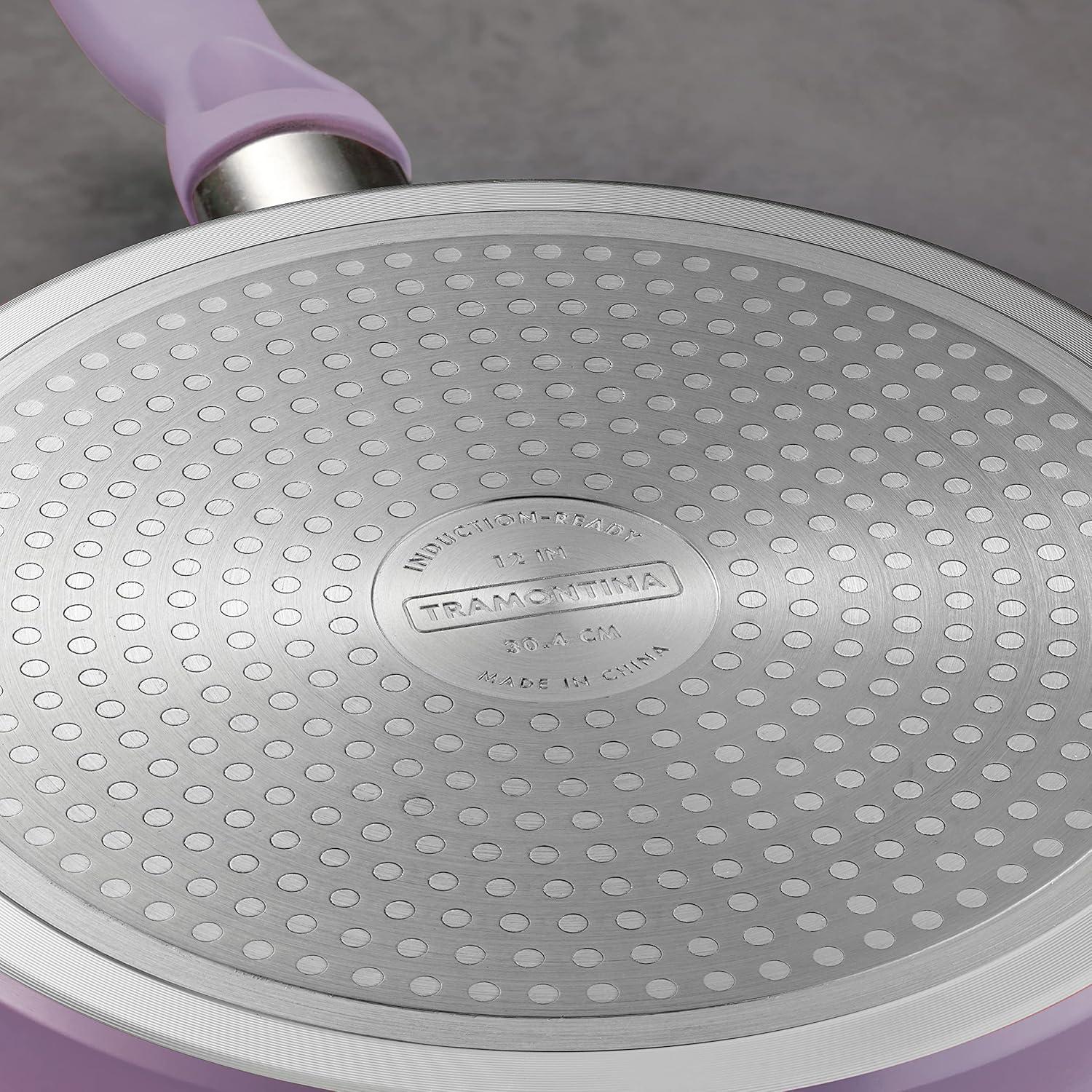 image:imageTramontina Solara 10 amp 12Inch Ceramic Non Stick Frying Pan Set HeavyGauge Aluminum Skillet with Nonstick Coating Dishwasher and Oven Safe Purple 2PackPurple