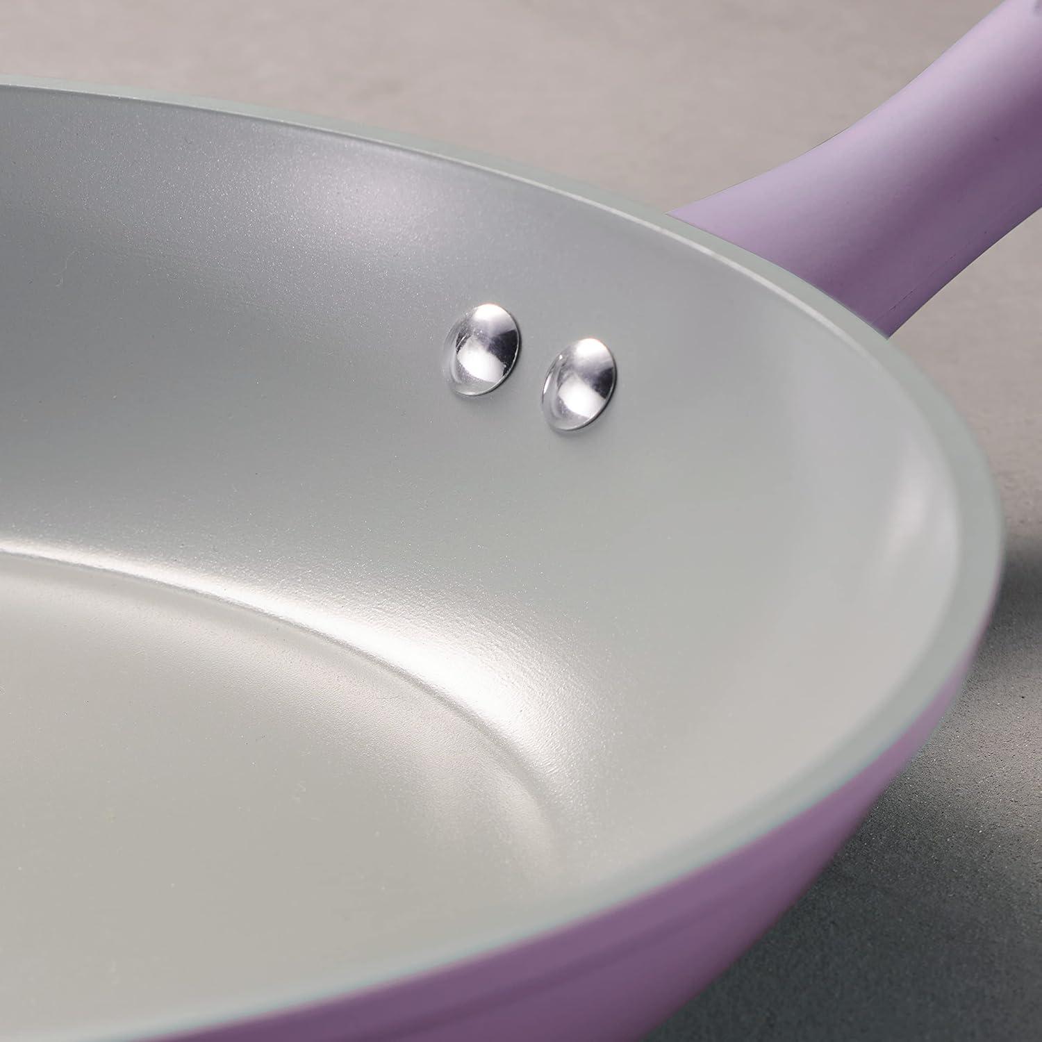 image:imageTramontina Solara 10 amp 12Inch Ceramic Non Stick Frying Pan Set HeavyGauge Aluminum Skillet with Nonstick Coating Dishwasher and Oven Safe Purple 2PackPurple