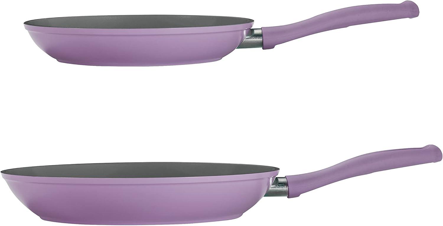 image:imageTramontina Solara 10 amp 12Inch Ceramic Non Stick Frying Pan Set HeavyGauge Aluminum Skillet with Nonstick Coating Dishwasher and Oven Safe Purple 2PackPurple