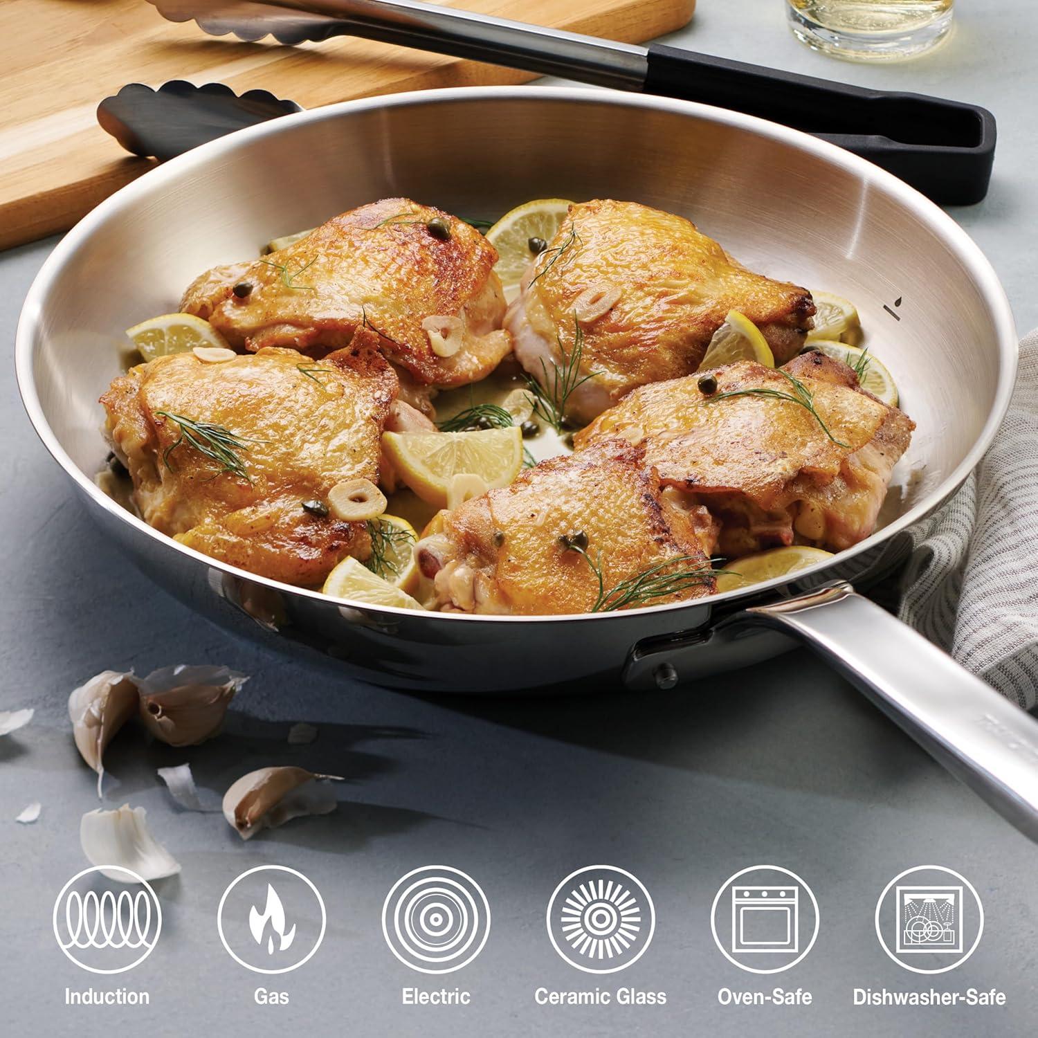 image:imageTramontina Tempo TriPly Base Stainless Steel 14Piece Cookware Set with Glass Lids Pots and Pans Kitchen Set InductionReady OvenSafe DishwasherSafeCookware Set