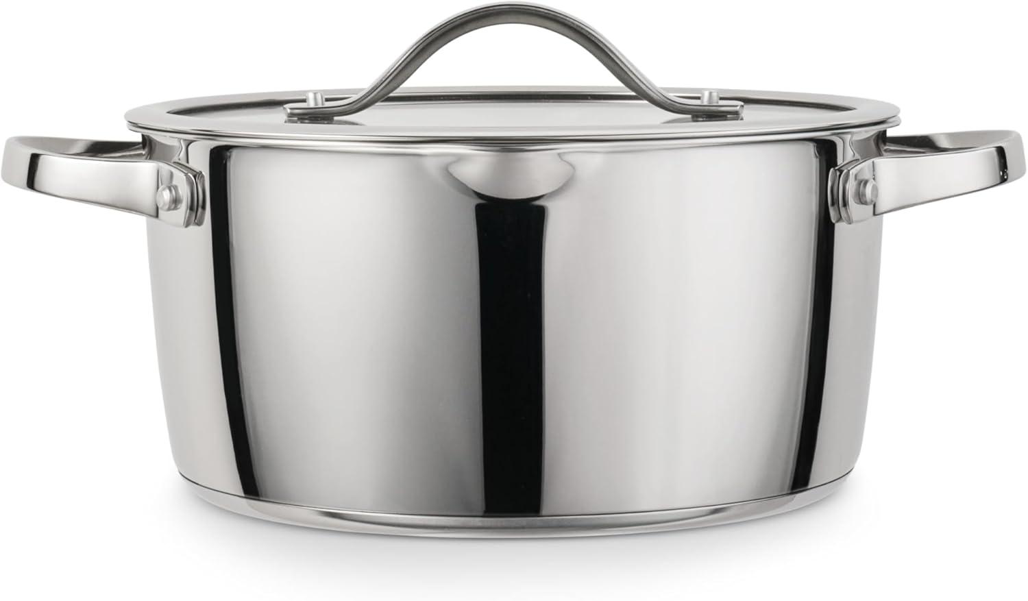 image:imageTramontina Tempo TriPly Base Stainless Steel 14Piece Cookware Set with Glass Lids Pots and Pans Kitchen Set InductionReady OvenSafe DishwasherSafeDutch Oven