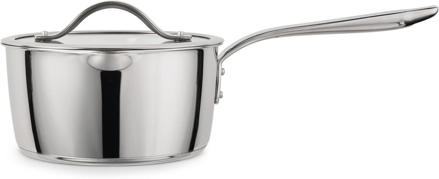 image:imageTramontina Tempo TriPly Base Stainless Steel 14Piece Cookware Set with Glass Lids Pots and Pans Kitchen Set InductionReady OvenSafe DishwasherSafeSauce Pan