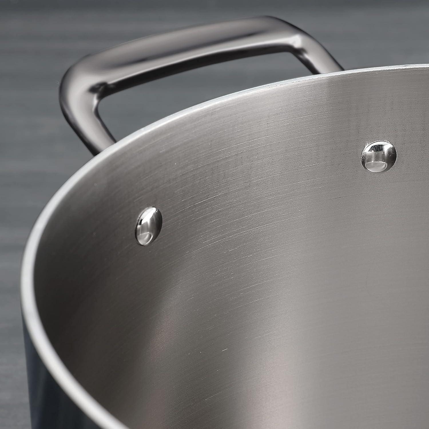image:imageTramontina TriPly Clad Stainless Steel 12Piece Cookware Set with Glass Lids Pots and Pans Kitchen Set InductionReady DishwasherSafe NSFCertifiedBraiser