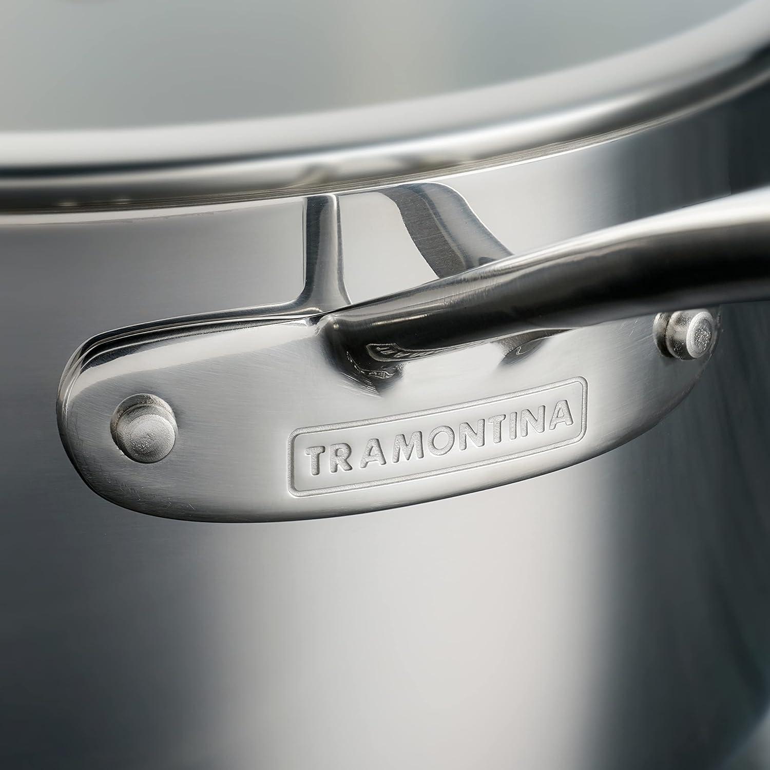 image:imageTramontina TriPly Clad Stainless Steel 12Piece Cookware Set with Glass Lids Pots and Pans Kitchen Set InductionReady DishwasherSafe NSFCertifiedCookware Set