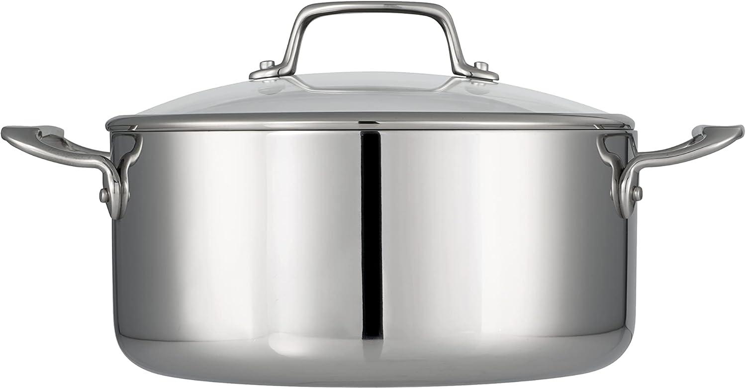 image:imageTramontina TriPly Clad Stainless Steel 12Piece Cookware Set with Glass Lids Pots and Pans Kitchen Set InductionReady DishwasherSafe NSFCertifiedDutch Oven