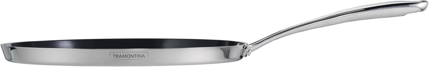 image:imageTramontina Utsava 105Inch TriPly Clad Stainless Steel CeramicCoated Curved Chapati Tawa Nonstick Concave Tava Pan for Roti amp CrepeStainless Steel