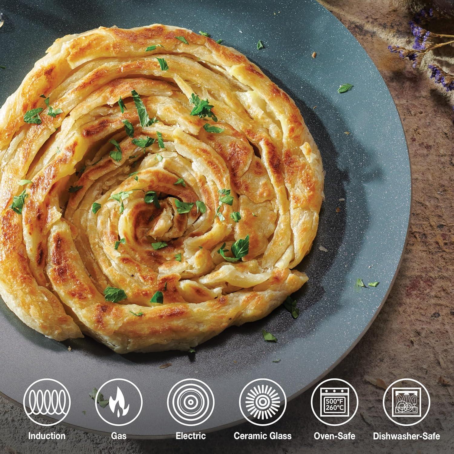 image:imageTramontina Utsava 105Inch TriPly Clad Stainless Steel CeramicCoated Curved Chapati Tawa Nonstick Concave Tava Pan for Roti amp CrepeStainless Steel