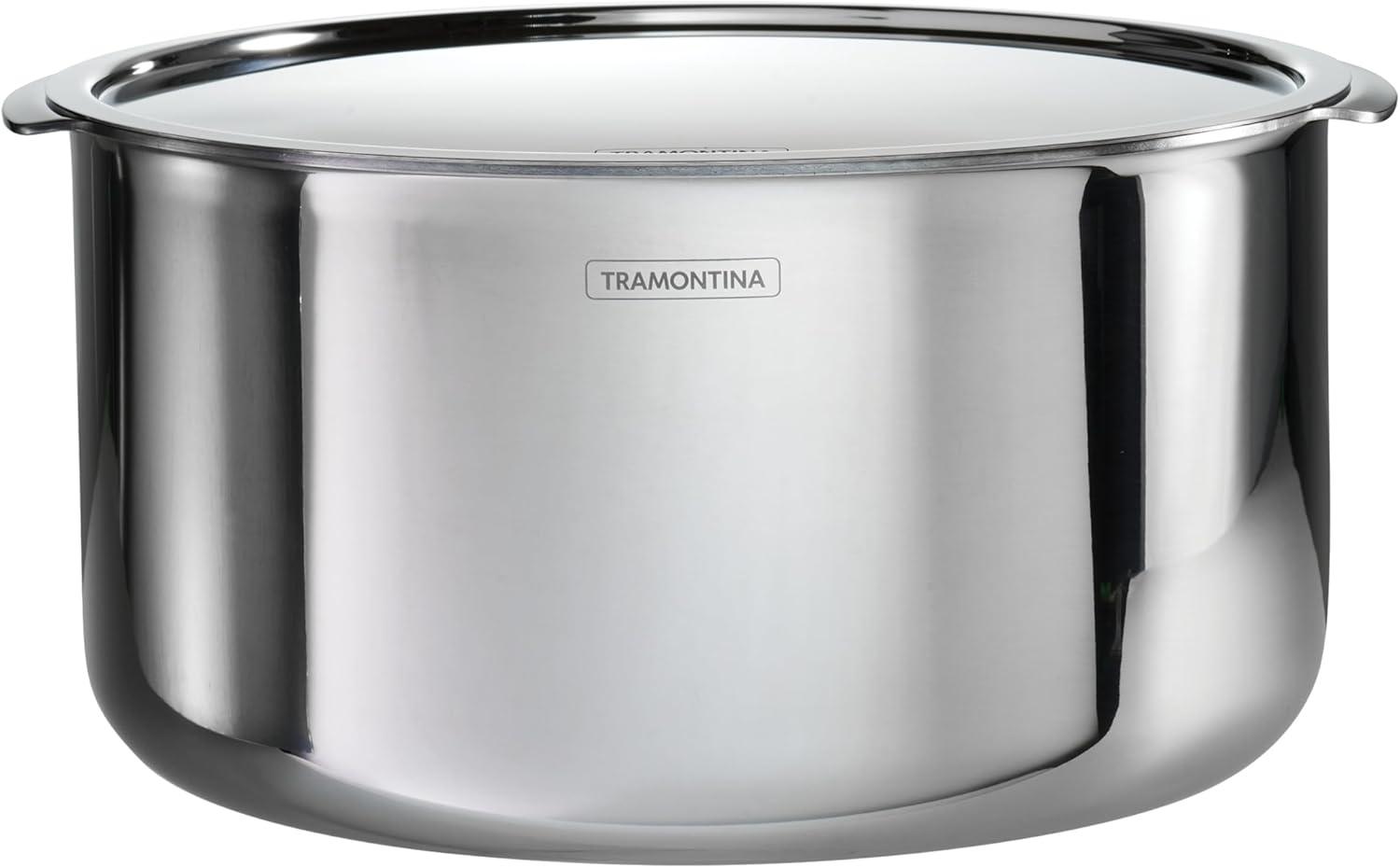 image:imageTramontina Utsava 175Quart TriPly Clad Stainless Steel Tope with Lid Small Patila Pot for Indian CookingStainless Steel