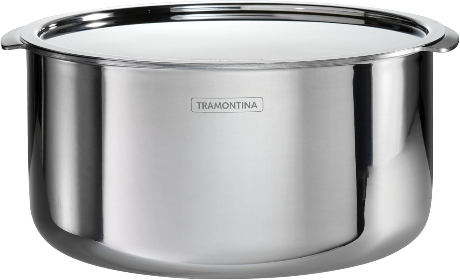 image:imageTramontina Utsava 575Quart TriPly Clad Stainless Steel Tope with Lid Large Patila Pot for Indian CookingStainless Steel