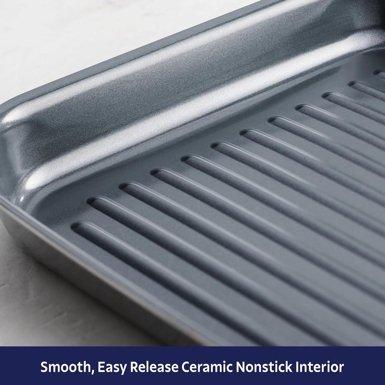 image:imageTramontina Utsava TriPly Clad Stainless Steel 29Quart Saute Pan with Lid and Ceramic Non Stick Interior InductionReady Cooking PanGrill Pan