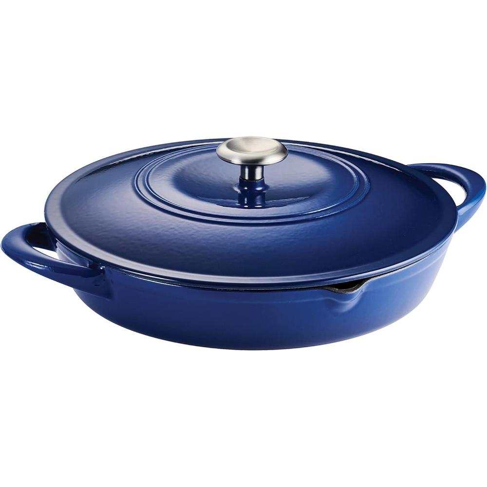 image:imageTramontina 7 Qt Enameled Cast Iron Covered Tall Round Dutch Oven Latte 80131353DSBlue