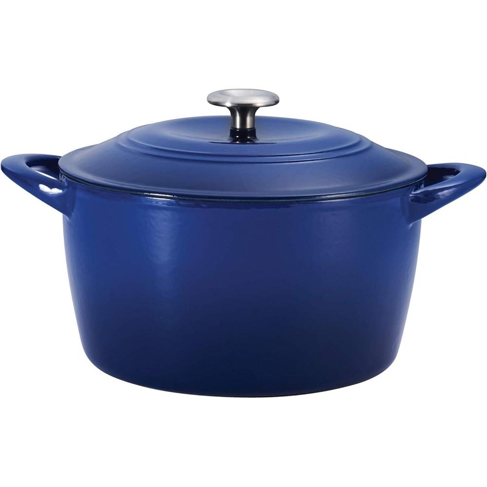 image:imageTramontina 7 Qt Enameled Cast Iron Covered Tall Round Dutch Oven Latte 80131353DSClassic Blue