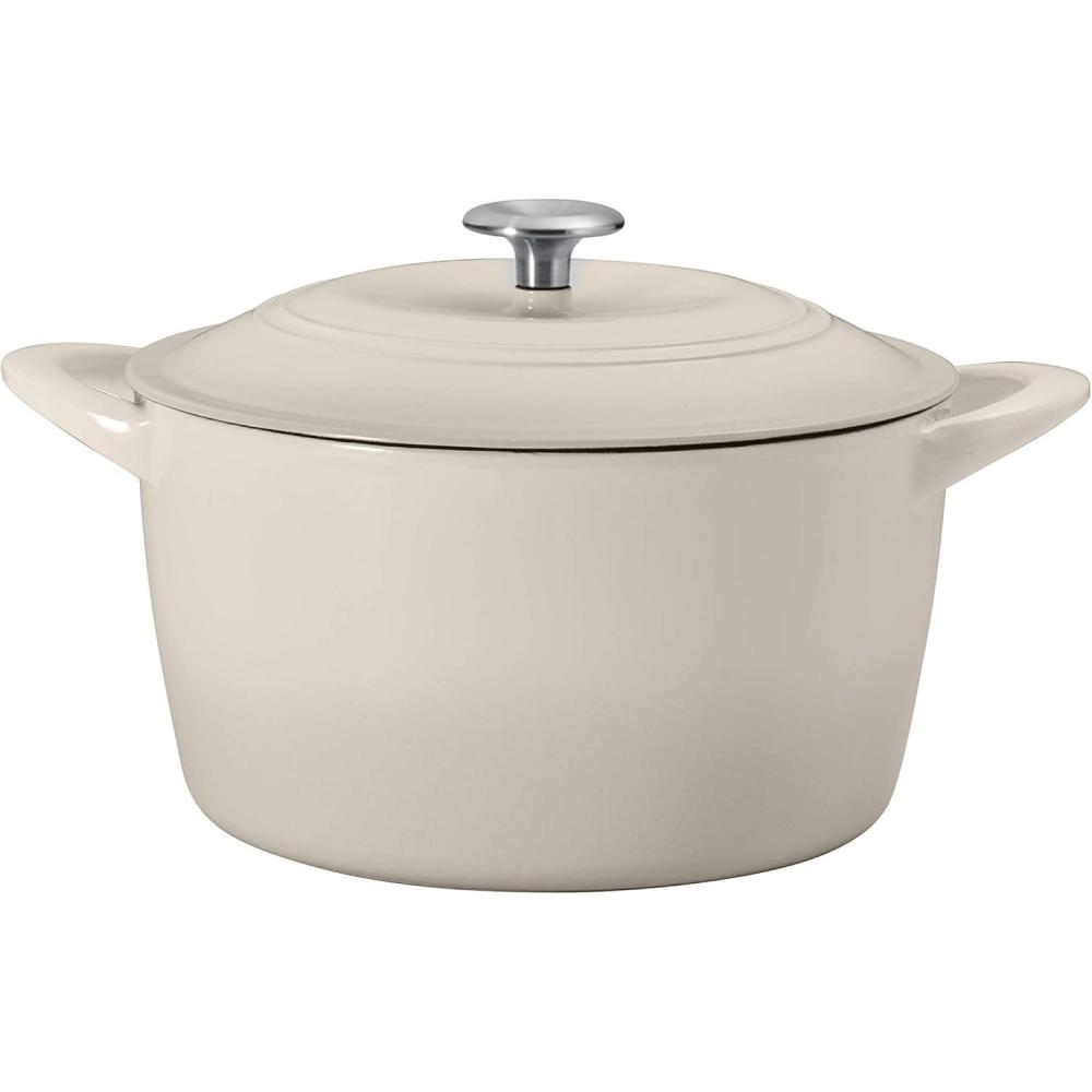 image:imageTramontina 7 Qt Enameled Cast Iron Covered Tall Round Dutch Oven Latte 80131353DSLatte