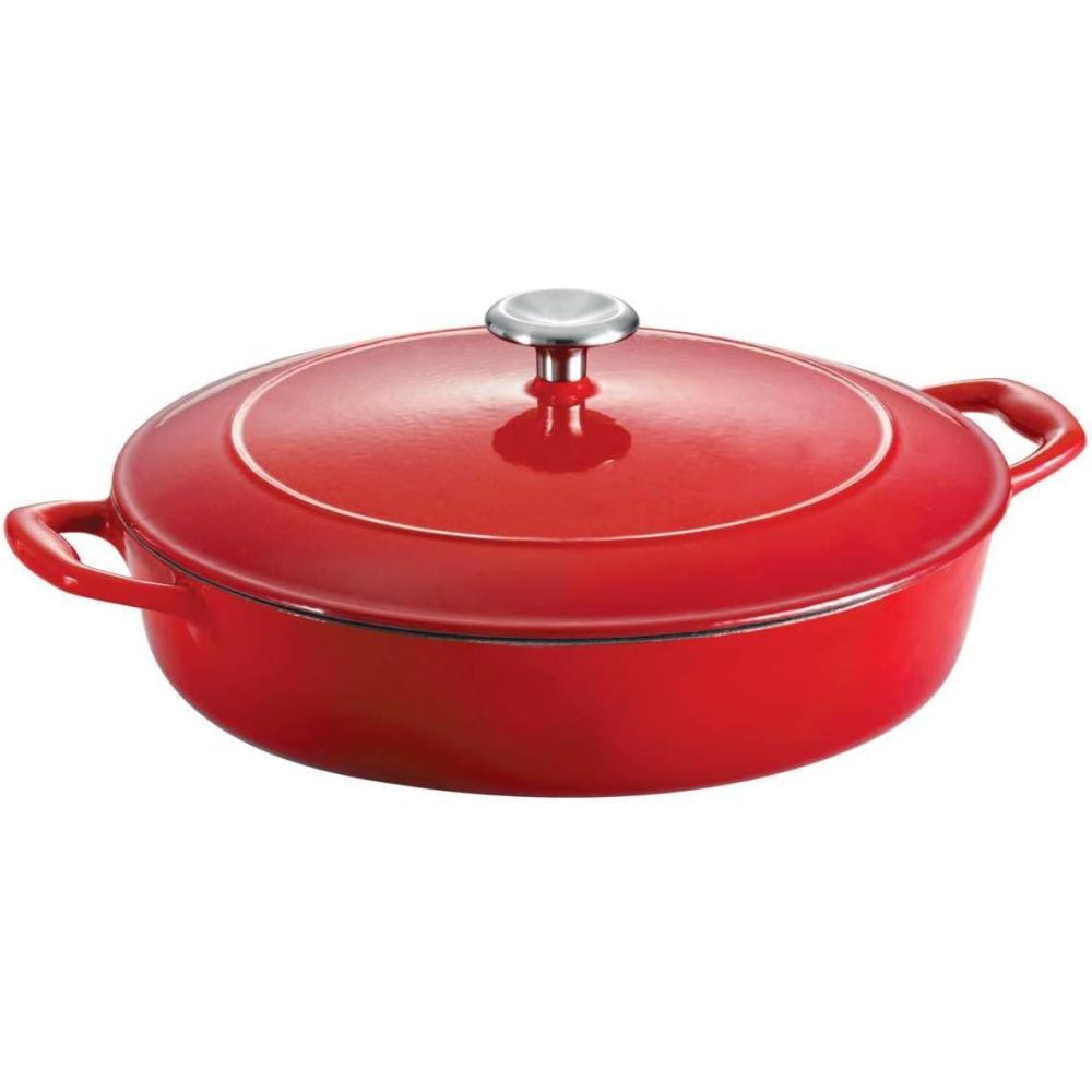image:imageTramontina Bestow Enameled Cast Iron Dutch Oven Pot with Lid Round 55quart Medium BlueRed