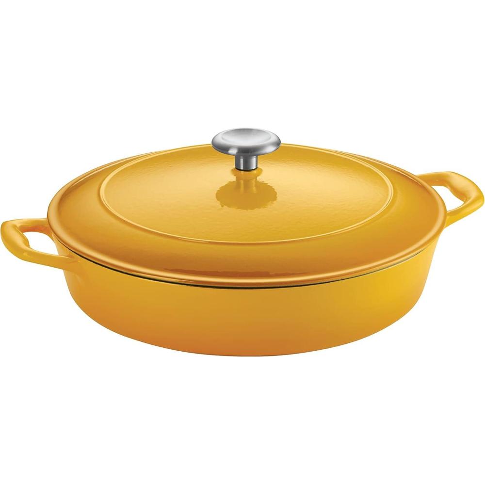 image:imageTramontina Bestow Enameled Cast Iron Dutch Oven Pot with Lid Round 55quart Medium BlueSunrise