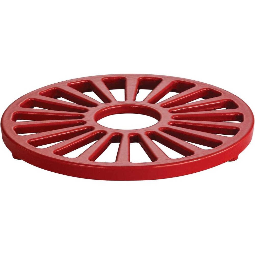 image:imageTramontina Bestow Enameled Cast Iron Round Trivet 7inches Blue Kitchen Potholder for Hot Pans Pots and DishesRed