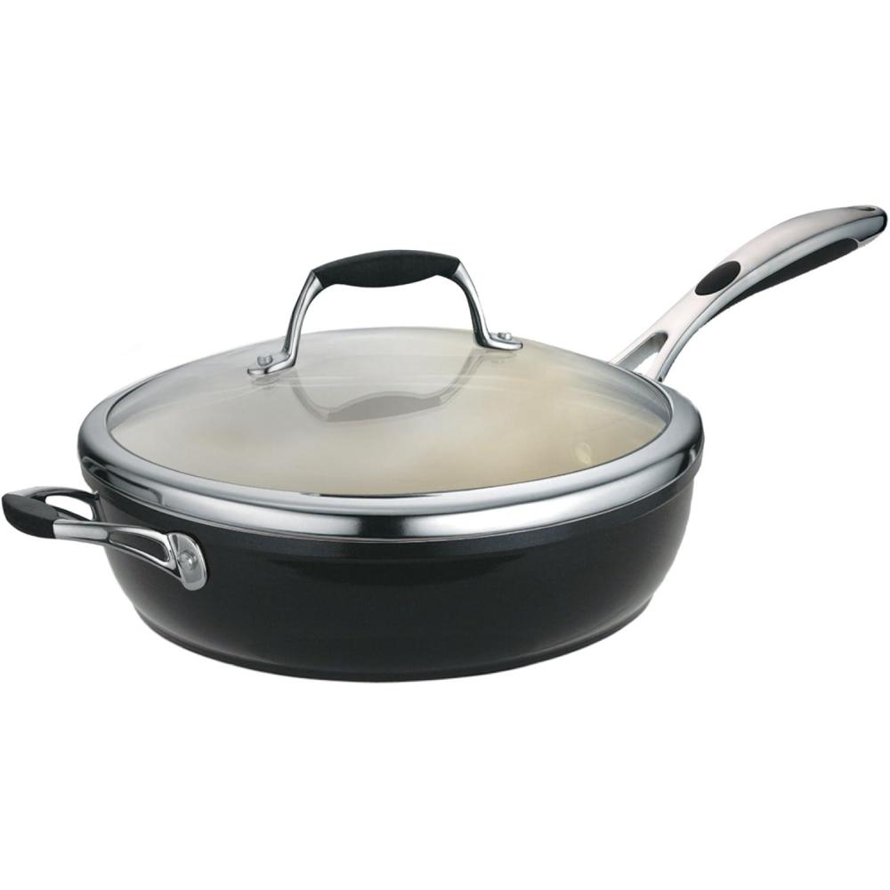 image:imageTramontina Ceramica Deluxe 10Inch Frying Pan Ceramic Non Stick Skillet OvenSafe Metallic BlackDeep Skillet