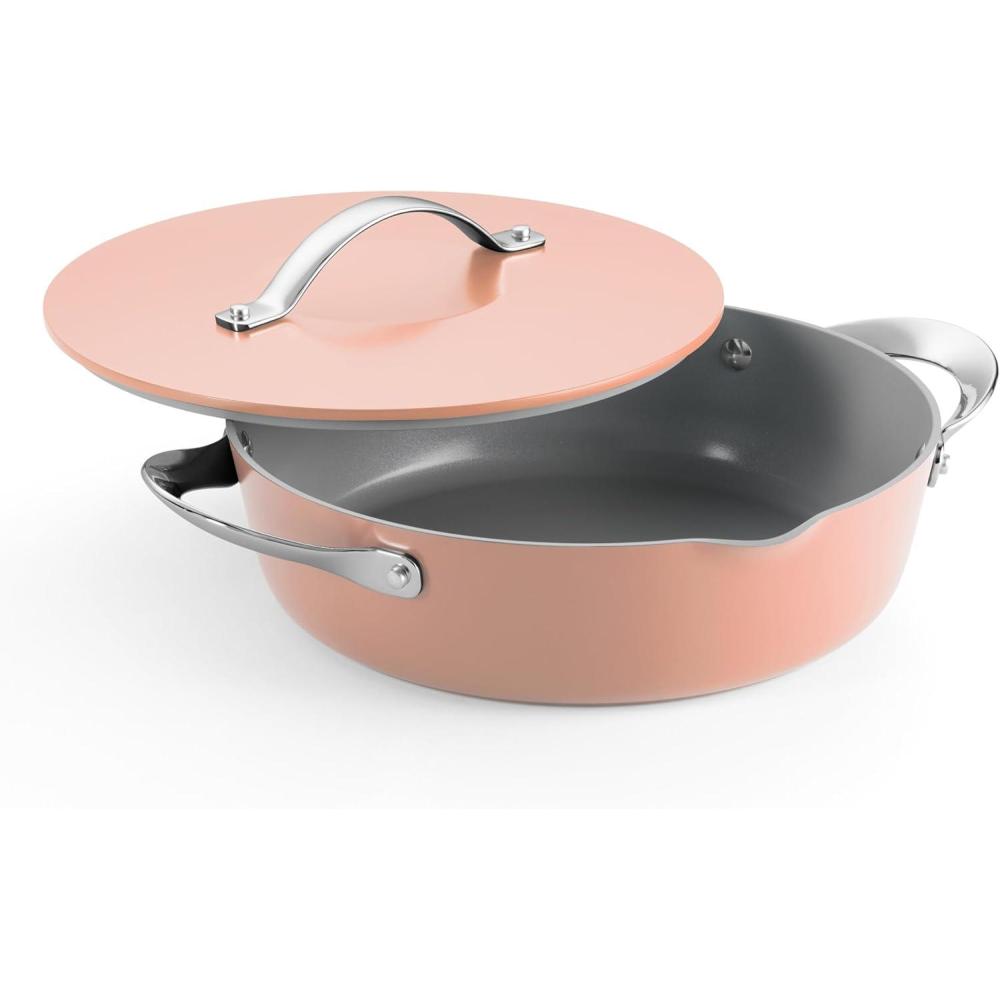 image:imageTramontina Fiora 425Quart Multipurpose Ceramic Non Stick Cooking Pan with Lid GraySpanish Villa