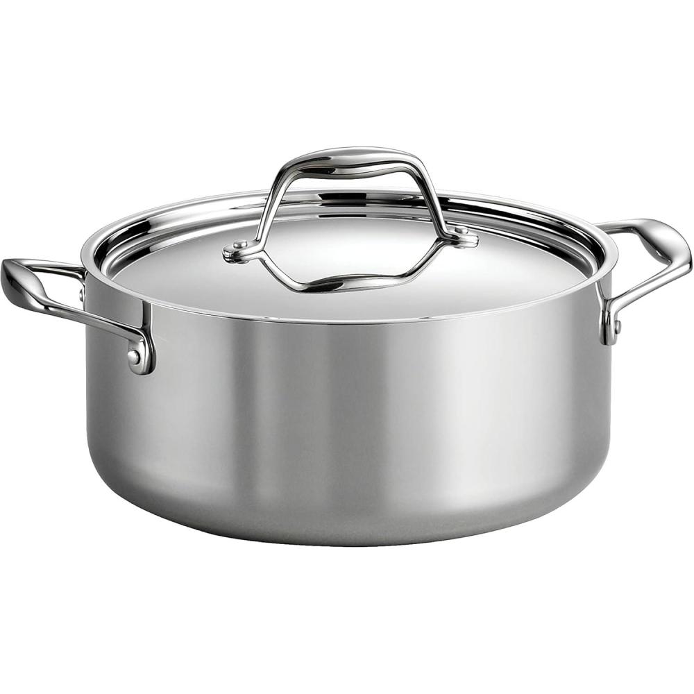image:imageTramontina Signature TriPly Clad Stainless Steel 3Quart Saute Pan with Lid InductionReady Cooking Pan DishwasherSafe NSFCertified Made in BrazilDUTCH OVEN