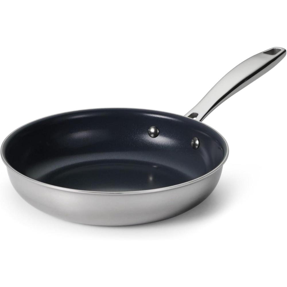 image:imageTramontina Signature TriPly Clad Stainless Steel 3Quart Saute Pan with Lid InductionReady Cooking Pan DishwasherSafe NSFCertified Made in BrazilFRY PAN Ceramic
