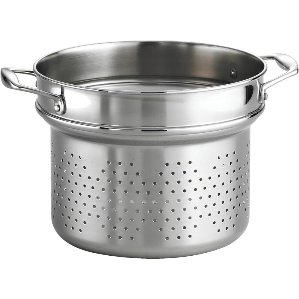 image:imageTramontina Signature TriPly Clad Stainless Steel 3Quart Saute Pan with Lid InductionReady Cooking Pan DishwasherSafe NSFCertified Made in BrazilPASTA INSERT
