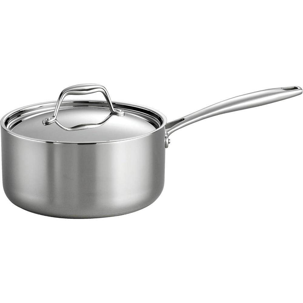 image:imageTramontina Signature TriPly Clad Stainless Steel 3Quart Saute Pan with Lid InductionReady Cooking Pan DishwasherSafe NSFCertified Made in BrazilSAUCE PAN