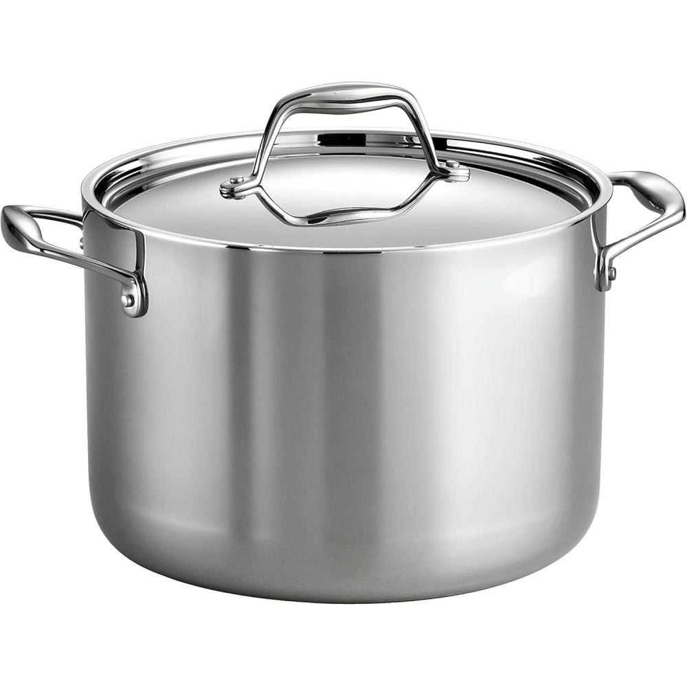 image:imageTramontina Signature TriPly Clad Stainless Steel 3Quart Saute Pan with Lid InductionReady Cooking Pan DishwasherSafe NSFCertified Made in BrazilSTOCK POT