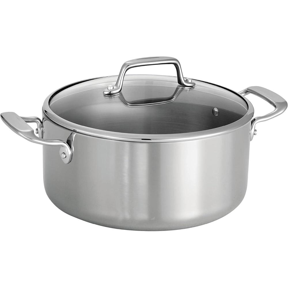 image:imageTramontina TriPly Clad Stainless Steel 12Piece Cookware Set with Glass Lids Pots and Pans Kitchen Set InductionReady DishwasherSafe NSFCertifiedDutch Oven