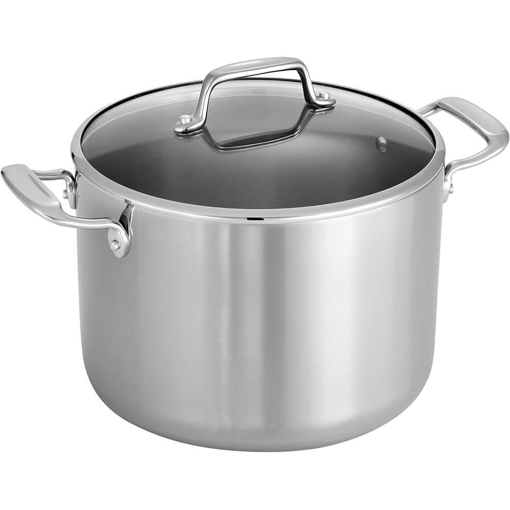 image:imageTramontina TriPly Clad Stainless Steel 12Piece Cookware Set with Glass Lids Pots and Pans Kitchen Set InductionReady DishwasherSafe NSFCertifiedStock Pot