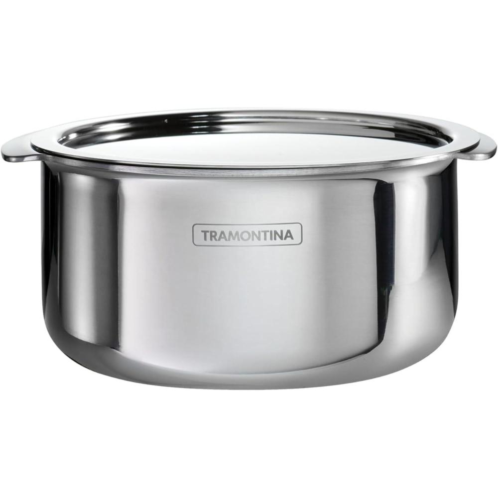 image:imageTramontina Utsava 175Quart TriPly Clad Stainless Steel Tope with Lid Small Patila Pot for Indian CookingStainless Steel