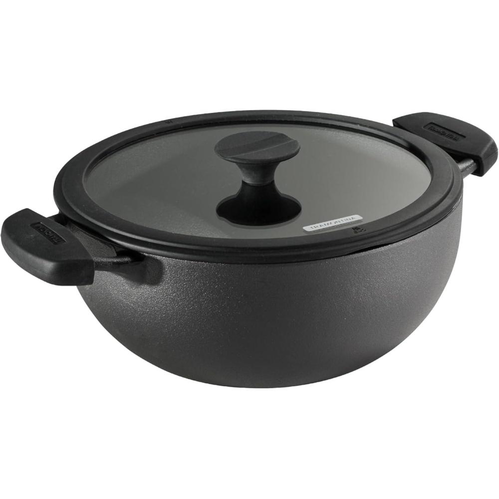 image:imageTramontina Utsava 23Quart PreSeasoned Cast Iron Kadai with Lid Small Kadhai Pot for Indian Cooking49Quart