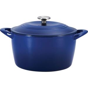 image:imageTramontina 7 Qt Enameled Cast Iron Covered Tall Round Dutch Oven Latte  80131353DSClassic Blue