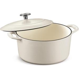 image:imageTramontina Bestow Enameled Cast Iron Dutch Oven Pot with Lid Round 55quart Medium BlueMatte White